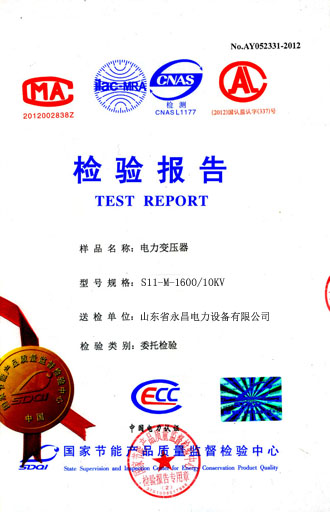 衡阳电力变压器检测合格报告